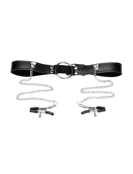 Кляп-кольцо с зажимами на соски , изображение 2