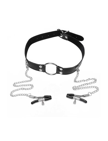 Кляп-кольцо с зажимами на соски , изображение 5