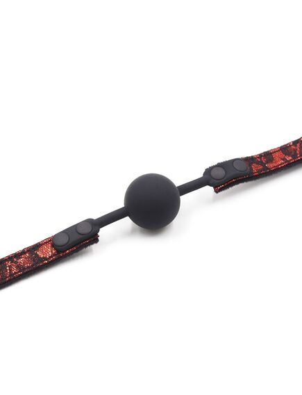 Кляп силиконовый черный с черно-красным ремешком , изображение 3