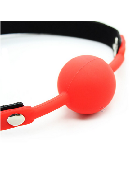 Кляп силиконовый красный с черным ремешком , изображение 3