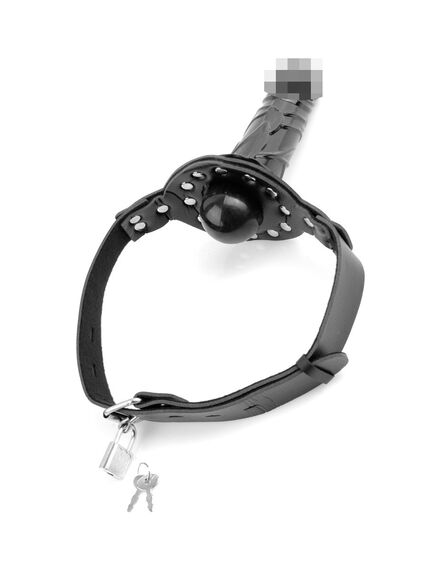 Кляп с фаллоимитатором Deluxe Ball Gag with Dildo , изображение 3