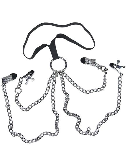 Зажимы на соски и на половые губы Zaumzeug mit Halsriemen 