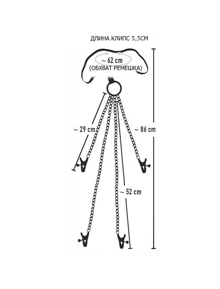 Зажимы на соски и на половые губы Zaumzeug mit Halsriemen , изображение 2