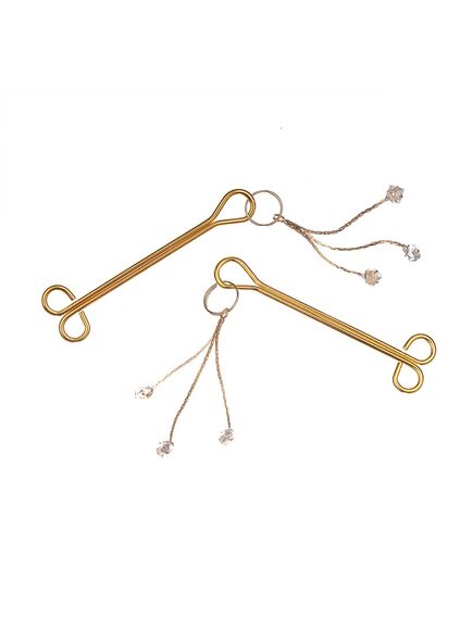 Зажимы на соски золотого цвета с "бриллиантиками" , изображение 2