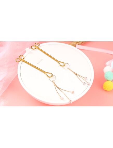 Зажимы на соски золотого цвета с "бриллиантиками" , изображение 3