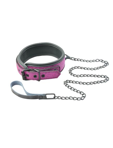 Ошейник с поводком с имитацией розовых капель 