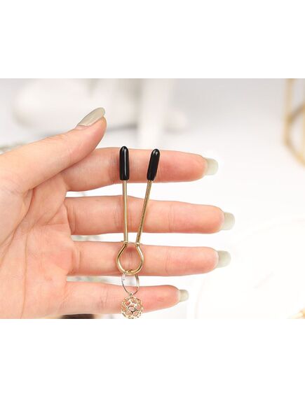 Зажимы на соски золотые с бусинками , изображение 4