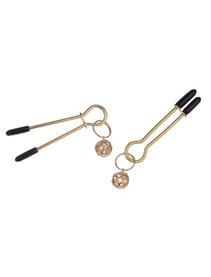 Зажимы на соски золотые с бусинками , изображение 2