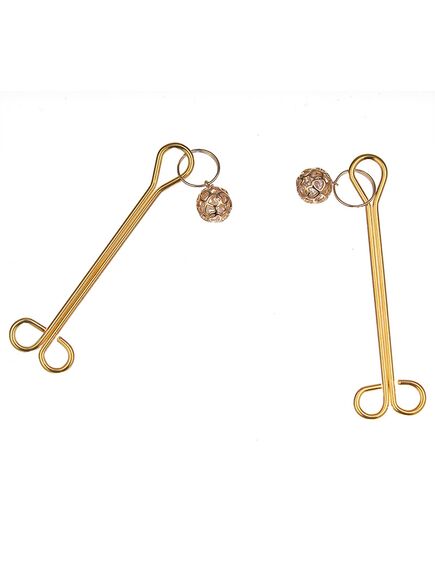 Зажимы на соски золотого цвета с "бриллиантиками" , изображение 2