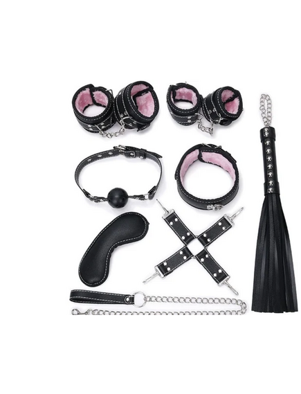 БДСМ набор 7 предметов, черно-розовый 