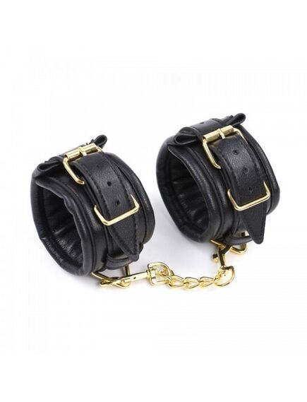 Мягкие наручники с позолоченной фурнитурой 