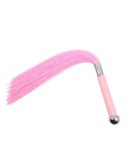 Флоггер с силиконовыми нитями и тяжелой рукоятью 