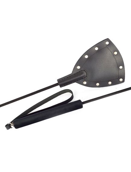 Стек из натуральной кожи с клёпками «Готика», 67 см , изображение 2