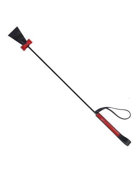 Стек из натуральной кожи с красным лакированным бантом, 69 см 