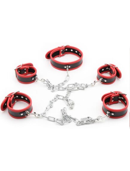 Набор бандажный на цепи "Угнетение" черно-красный 