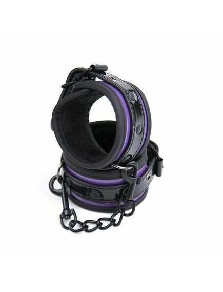 Черно-фиолетовые глянцевые наручники , изображение 2
