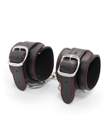 Комплект для фиксации руки ноги шея черный с красной строчкой , изображение 3