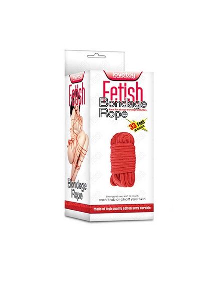 Верёвка Fetish Bondage Rope 10 м, красная , изображение 2
