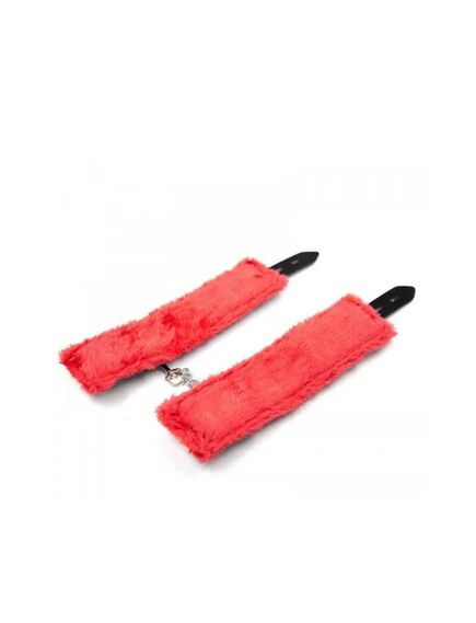 Оковы на ноги черно-красные с мехом , изображение 3