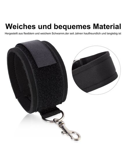 Мягкие наручники на липучке черные , изображение 2