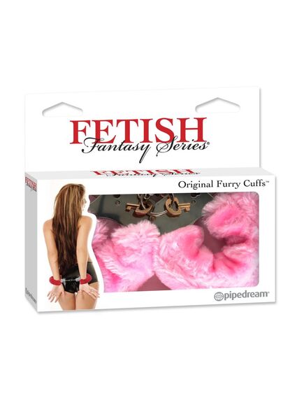 Меховые наручники-металл розовые Fetish Fantasy Series Original Furry Cuffs Pink , изображение 2