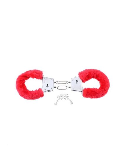 Наручники с мехом Fetish Fantasy Series Beginner's Furry Cuffs - Red , изображение 2