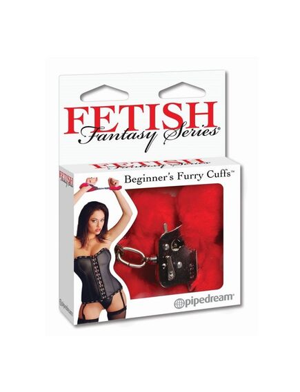 Наручники с мехом Fetish Fantasy Series Beginner's Furry Cuffs - Red , изображение 4