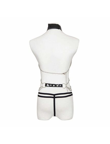 Женская портупея, состоящая из цепей, трусиков и ошейника , изображение 3