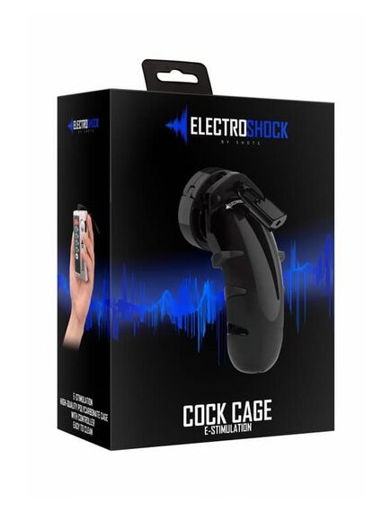 Мужской пояс верности с электростимуляцией E-stim Cockcage Shots Electroshock , изображение 3