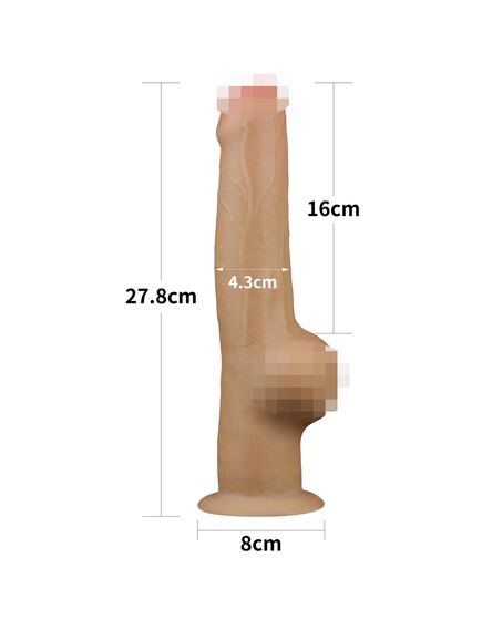 Фаллоимитатор на присоске Dual Layered Handle Cock "11" , изображение 6