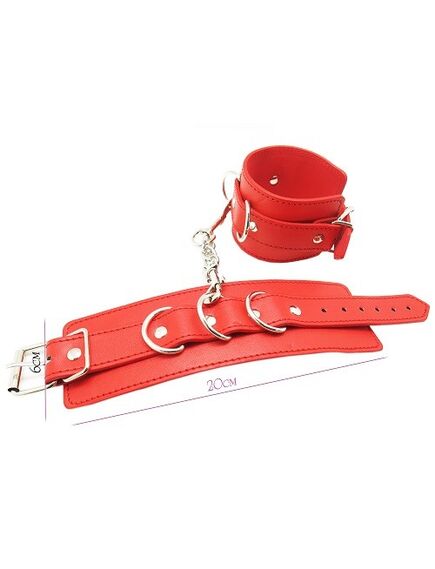 Наручники красные из искусственной кожи , изображение 2