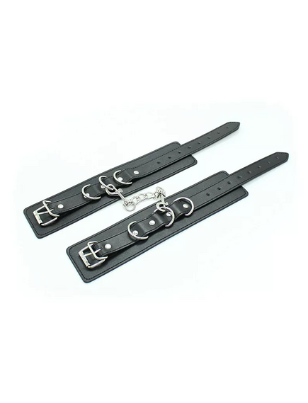 Наручники черные из искусственной кожи 