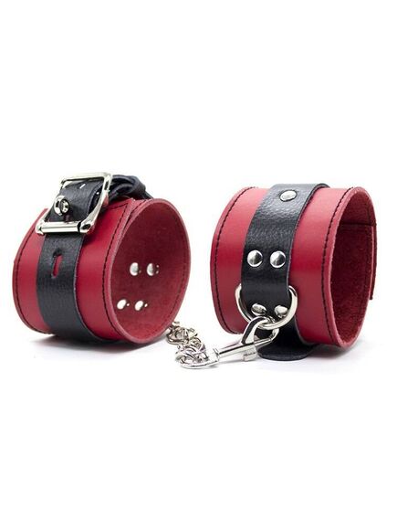 Наручники кожаные с черным ремешком 