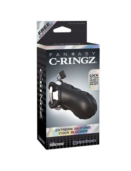 Extreme Silicone Cock Blocker Эрекционное кольцо с насадкой с закрытой головкой , изображение 5