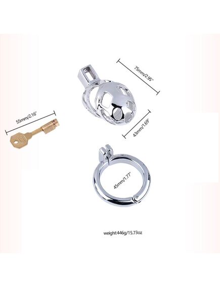 Мужской пояс верности с кольцом 4.5 см , изображение 5