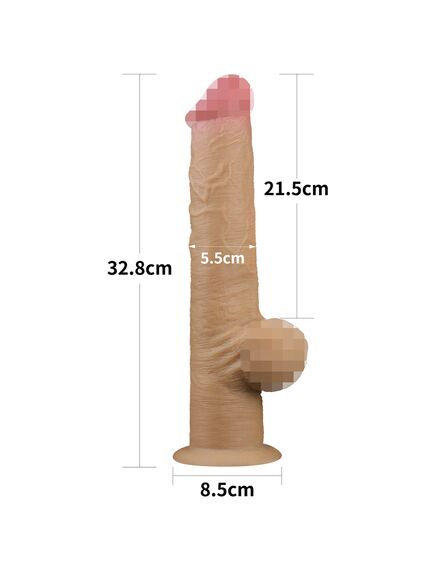 Фаллоимитатор на присоске Dual Layered Handle Cock "12.5" , изображение 7