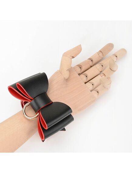 Наручники с бантиком черно-красные , изображение 2