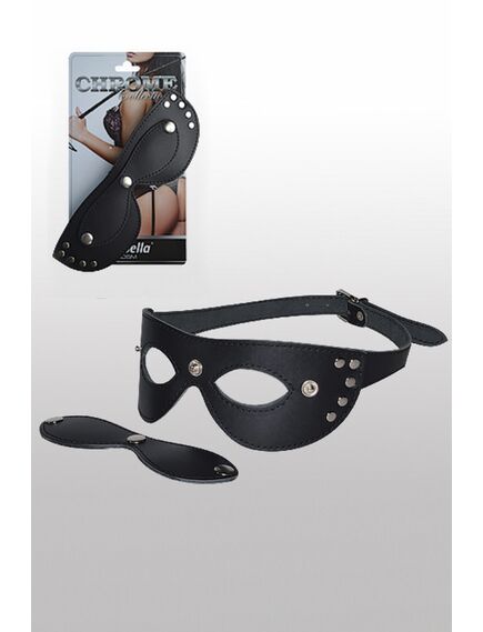 Кожаная маска с шорами Sitabella Chrome Collection 