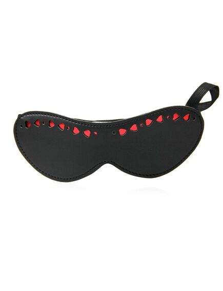 Маска на глаза черная с красными сердцами , изображение 2