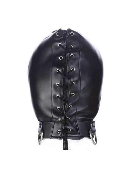Шлем БДСМ "Мерзость" с замком для рта и кольцами для фиксации , изображение 2