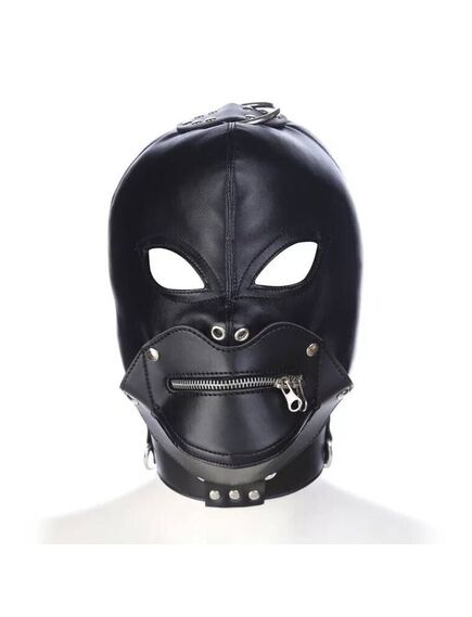 Шлем БДСМ "Мерзость" с замком для рта и кольцами для фиксации , изображение 3