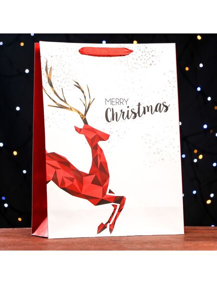 Пакет ламинированный «Олень» 32 х 12 х 42 см 