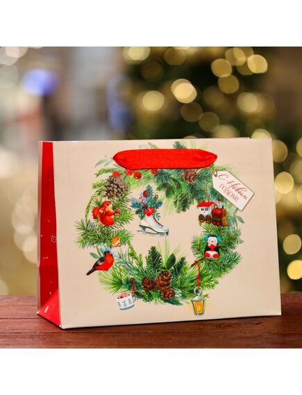 Пакет подарочный "Украшение ", 23 х 17,8 х 9,8 см 