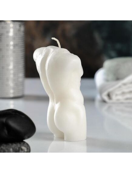 Фигурная свеча "Мужской торс №1" белая, 9см , изображение 4