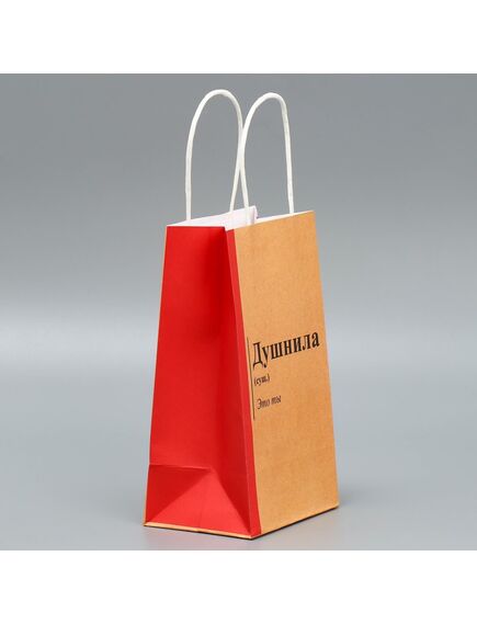 Пакет подарочный крафтовый «Душнила», 12 × 21 × 9 см , изображение 2