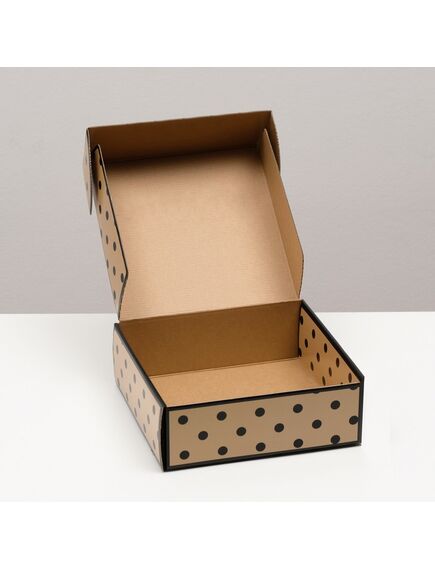Коробка само сборная "Горошек", 23 х 23 х 8 см , изображение 3