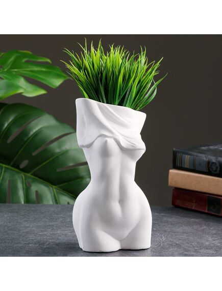 Кашпо - ваза "Женский торс" белый, 19,8см 
