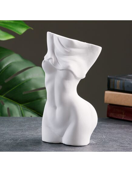 Кашпо - ваза "Женский торс" белый, 19,8см , изображение 2