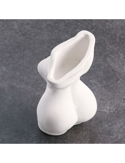 Кашпо - ваза "Женский торс" белый, 19,8см , изображение 4