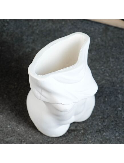 Кашпо - ваза "Женский торс" белый, 19,8см , изображение 5